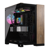 Gabinete CORSAIR CC-9011282-WW RGB Preto, Nogueira