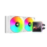 SISTEMA DE RESFRIAMENTO LÍQUIDO MARS GAMING MLVISIONPRO240 BRANCO 2x120mm ARGB TPD 500W LCD