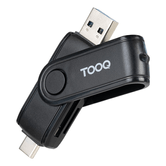 Tooq TQR-3003B Lector USB-C 2.0+USB-A 3.0 SD/TF