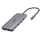 12 EM 1 USB TIPO C PARA 2X HDMI 1X VGA/1X RJ-45/2X USB PRATA