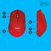 RATON LOGITECH M330 SILENT PLUS ROJO
