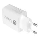 LEOTEC CARGADOR 30W GaN 1 USB C PD+1 USB A blanco(compatible con Apple y Samsung)