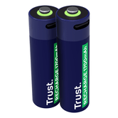 PACOTE DE BATERIA AA RECARREGÁVEL TRUST USB-C 1700 mAh, 2 UNIDADES 25584