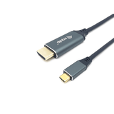 CABO USB-C PARA HDMI MACHO MACHO 2M 4K/60Hz EQUIPAMENTO CARCAÇA CONECTOR ALUMÍNIO REF. 133416