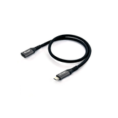 CABO LONGO USB-C MACHO USB-C FÊMEA USB 3.2 GEN 2 0.5M TRANSFERÊNCIA 10G 4K/CAIXA DE ALUMÍNIO ALGODÃO TRANÇADO PRETO