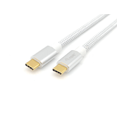 USB-C MACHO USB-C CABO MACHO USB 3.2 0.5M TRANSFERÊNCIA 10G 5A (100W) COR BRANCO