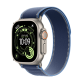Capa de titânio natural de 49 mm para Apple Watch Ultra 3 GPS + Cellular com anel de trilha azul/azul brilhante - S/M