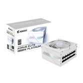 Fonte de alimentação GIGABYTE AORUS ELITE P1000W ICE FONTE DE ALIMENTAÇÃO DE 1000 W — PCIe 5.0, 80 PLUS Platinum, design totalmente modular, Ven