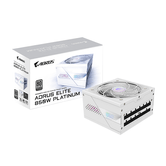 Fonte de alimentação GIGABYTE AORUS ELITE P850W ICE 850 W - PCIe 5.0, 80 PLUS Platinum, design totalmente modular, Venti