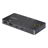 Switch KVM USB-C de passagem PD de 2 portas