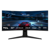 MONITOR DE JOGOS TCL 34R83Q ULTRA WQHD CURVO DE 34" (3440 x 1440), 1 MS, 170 HZ, HDMI, DP, USB-C