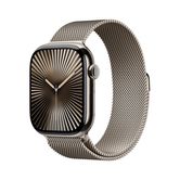 Apple Watch Series 10 GPS + Cellular Caixa de titânio natural de 46 mm com alça milanesa natural - P/M