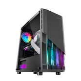 ESTOJO SEMITORRE ATX FRONTAL PRETO MARS GAMING MC-X2 EM VENTILADORES FRGB DE AÇO SEM FONTE DE ALIMENTAÇÃO