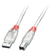 CABO USB2,0TIPOA/B, TRANSPARENTE, 5M