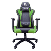 TALIUS Silla Gecko gaming negra/verde, brazos fijos, butterfly, base nylon, ruedas nylon, gas clas