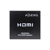 Duplicador HDMI AISENS 4k @30Hz 1x2 com fonte de alimentação, preto