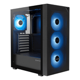 Capa preta UNYKA Revelat Mesh Compact Edition RGB ATX Box