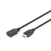 Cable alargador HDMI de alta velocidad  tipo A M/F  5.0m  w/Ethernet  Full HD 60p  dorado  negro