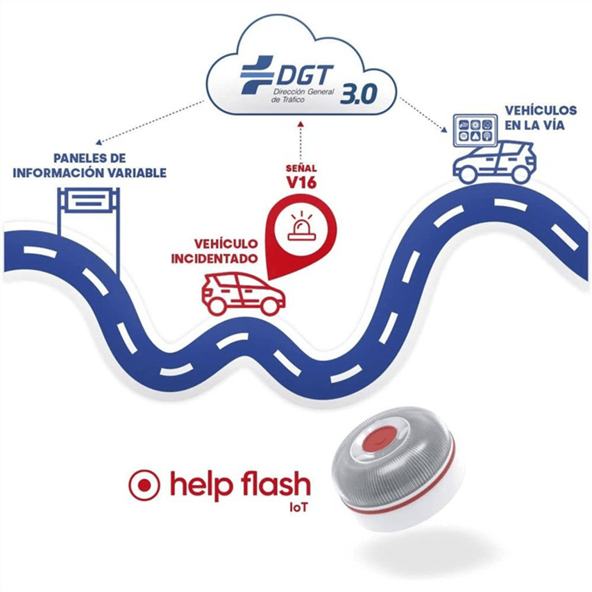 BALIZA HELP FLASH IOT V16 9V HOMOLOGADA