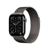 Capa de celular de ardósia de titânio de 42 mm para Apple Watch Series 11 GPS + com laço de ardósia milanesa