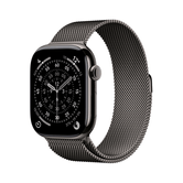 Capa de celular de ardósia de titânio para Apple Watch Series 11 GPS + 46 mm com laço de ardósia milanesa - S/M