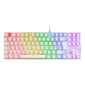 TECLADO MECANICO COMPACKTO TKL MARS GAMING MK80 ITALIANO WHITE ILUMINACION 12EFECTOS SWITCH MARRON