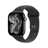 Apple Watch Series 11 GPS 46mm Jet Black Aluminium Case with Black Sport Band - S/M