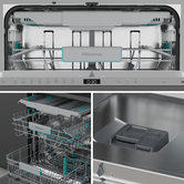 LAVAVAJILLAS 60 CM HISENSE HV16A A 16 CUBIERTOS NEGRO