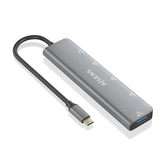 Hub AISENS USB 3 2 Gen1 5G USB C USB C M 1xUSB C PD100W H 1xUSB C H 3xUSB A H Cinza 15 cm