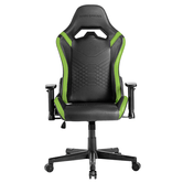 SILLA GAMER MARS GAMING MGCPROBG NEGRA CON DETALLE VERDES BRAZOS REGULABLES EN ALTURA RECLINABLE 135º COJINES ERGONOMICOS SOFT-TOUCH RUEDAS XL