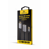 ADAPTADOR MACHO GEMBIRD ACTIVE 4K HDMI PARA DISPLAYPORT FÊMEA PRETO