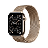 Capa de titânio dourado de 46 mm para Apple Watch Series 11 GPS + Cellular com laço milanês dourado - M/L