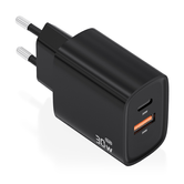 CARGADOR USB PARED AISENS GAN 30W USB-C PD3.0 QC4.0 NEGRO