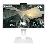 MONITOR 24" DP HDMI VGA NILOX NXM24REGWEB01 IPS FHD 75Hz 5MS 250cd/m 2x2W WEBCAM VESA 100x100 BLANCO