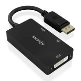 Conversor AISENS Displayport V1 2 para VGA DVI HDMI DP 1 2 M VGA H DVI H HDMI H 4K Preto 15cm