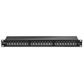 CAT.6 PATCH PANEL 24P STP 1U, BLACK