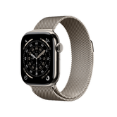 Capa de titânio natural para Apple Watch Series 11 GPS + Cellular de 42 mm com laço milanês natural