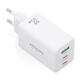 AISENS - CARGADOR GaN 65W, 2xUSB-C PD3.0 QC4.0, 1xUSB-A QC3.0, BLANCO