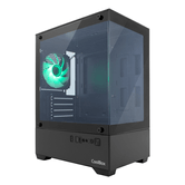 COOLBOX  Gaming Caja MATX GM200 Vision Lite Negra USB-C 3.2 Gen1 Sin Fte + 1 Vent. ARGB RGB Negro