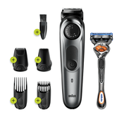 MÁQUINA DE CORTAR CABELO E BARBA BRAUN BT7220 AJUSTÁVEL DE 0,5 A 10 mm RECARREGÁVEL + GILLETTE PROGL