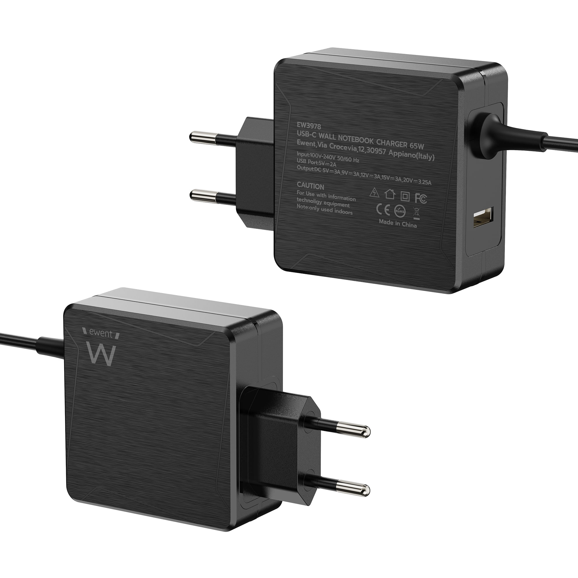 CARGADOR DE PARED EWENT EW3978 USB-C CON PD 65W + PUERTO USB-A - miniatura 2