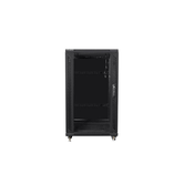 ARMÁRIO DE RACK LANBERG 22U 600X600 PORTA DE VIDRO PRETO DE EMBALAGEM PLANA