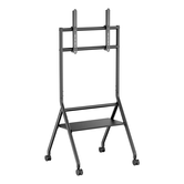 AISENS Soporte de suelo eco con rueda  1 bandeja para pantalla interactiva TV 80kg de 37 86  Negro