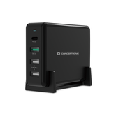 CARGADOR DE SOBREMESA CONCEPTRONIC QUICK CHARGE PD 4 PUERTOS 3 PUERTOS USB-A 1 PUERTO USB-C 65W