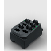 O CARREGADOR DE BATERIA SOBRESSALENTE RS5100 DE 8 SLOTS PERMITE O CARREGAMENTO DE 8 BATERIAS SOBRESSALENTES. REQUER CABO DC PWR-BGA12V50W0WW CBL-DC-388A1-01 E G DE 3 FIOS