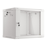 ARMÁRIO DE PAREDE LANBERG 9U 600X450 RACK 19 PACOTE PLANO V2 PORTA DE VIDRO CINZA