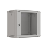 RACK DE ARMÁRIO DE PAREDE LANBERG 19" 9U 540X350 PACOTE PLANO COM PORTA DE VIDRO CINZA