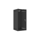 RACK DE ARMÁRIO DE PAREDE LANBERG 10" 12U/280X310 PORTA DE VIDRO PRETO DE EMBALAGEM PLANA