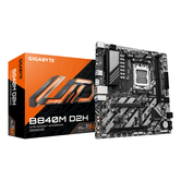 Placa-mãe GIGABYTE AMD B840M D2H - processadores AMD Ryzen 9000, VRM 5+2+2 fases, DDR5 de até 7600 MHz, 1xPCIe 4.0 + 1xPCIe 3.0 M.2, LAN de 2,5 GbE, EUA