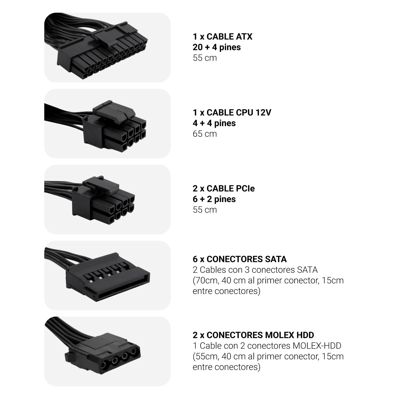 FUENTE ALIMENTACION 750W COOLBOX POWERLINE3 PFC-ACTIVO 85+ 6SATA 12CM ATX - miniatura 4
